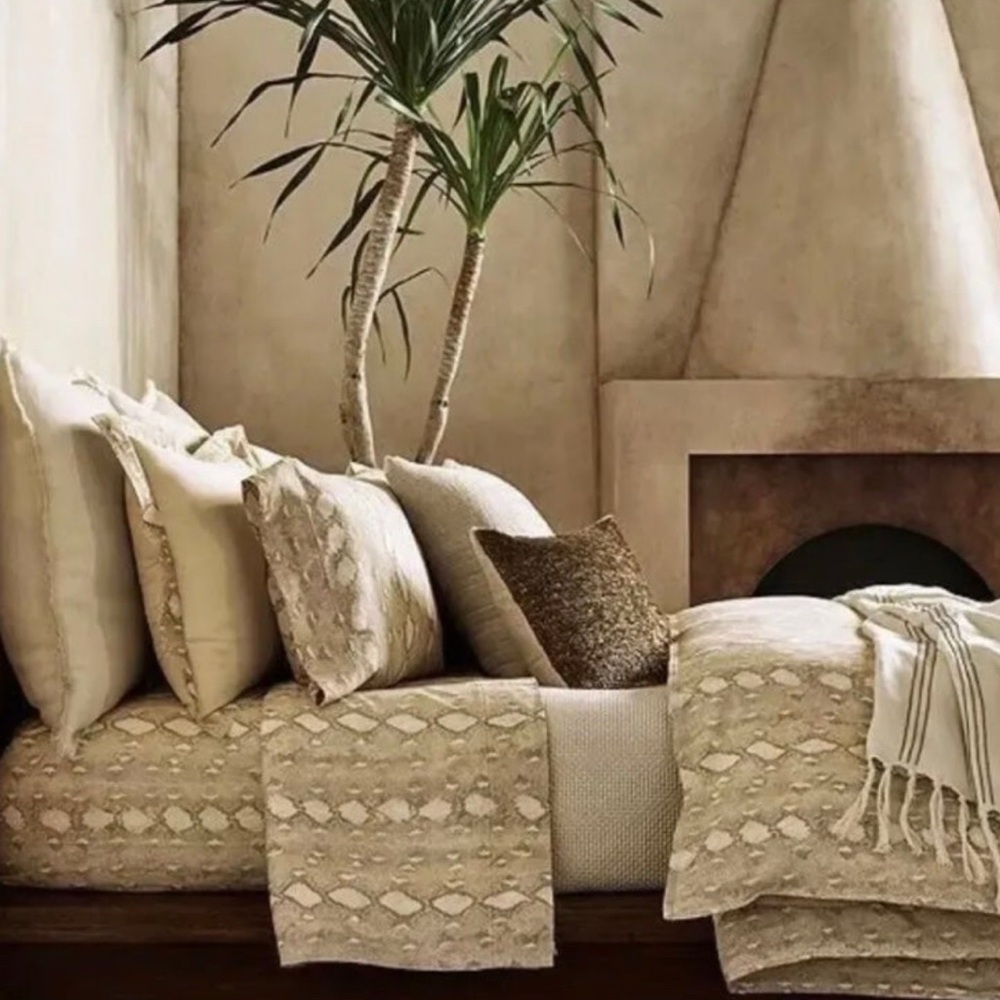 Ralph Lauren Cream and Tan Duvet Cover
